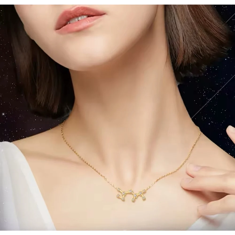 NEW Taurus 18k Gold Constellation Zodiac Star ⭐️ Necklace‎ Birthday Astrology